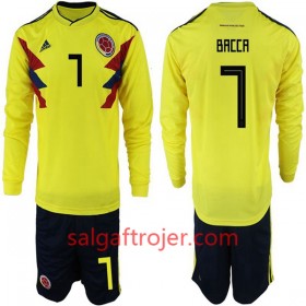 Colombia Fodboldtrøjer Bacca 7 Børn Hjemmebanesæt VM 2018 Langærmet